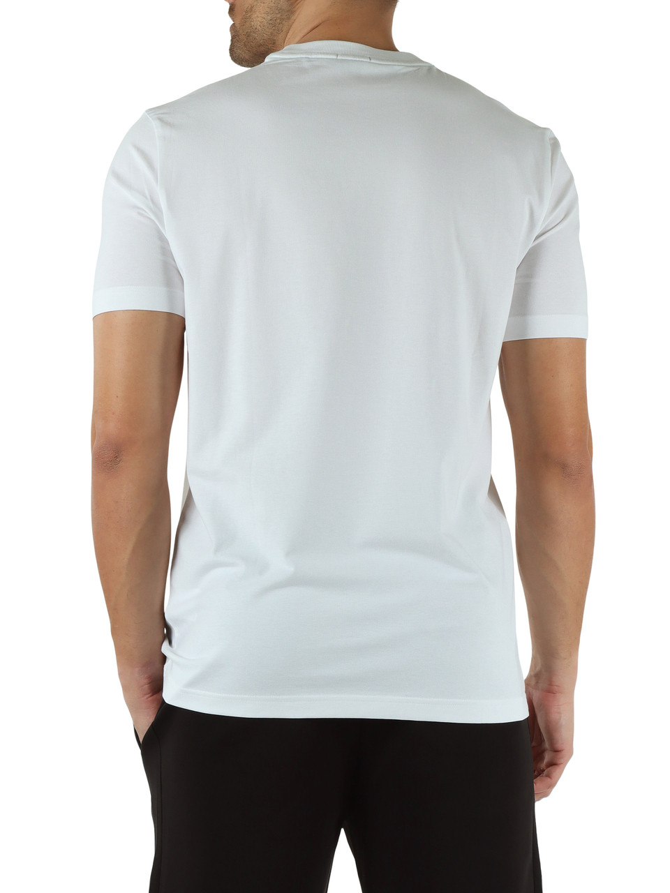 BIANCO | T-shirt in cotone stretch con scritta logo