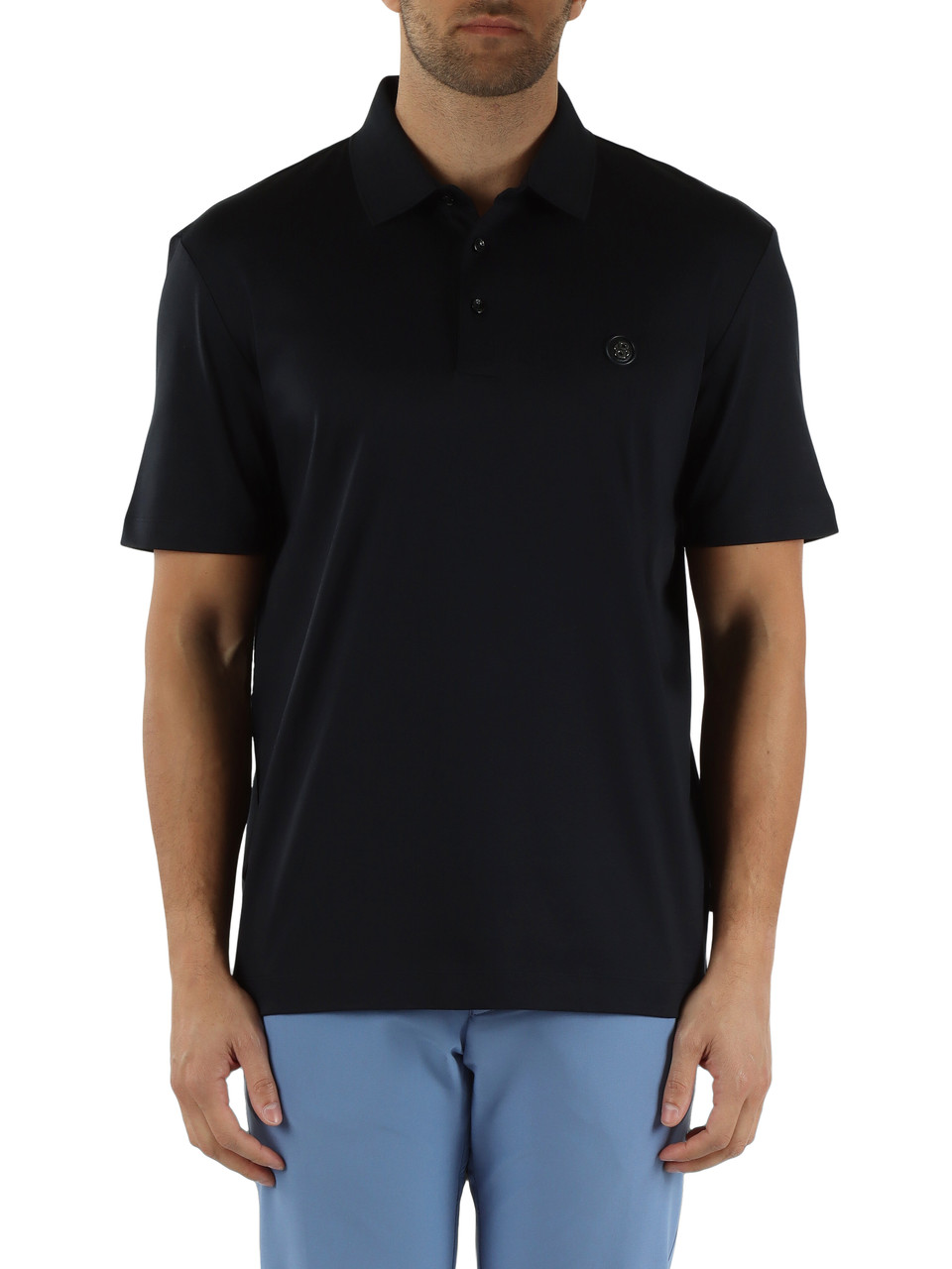 BLU SCURO | Polo in cotone mercerizzato con patch logo