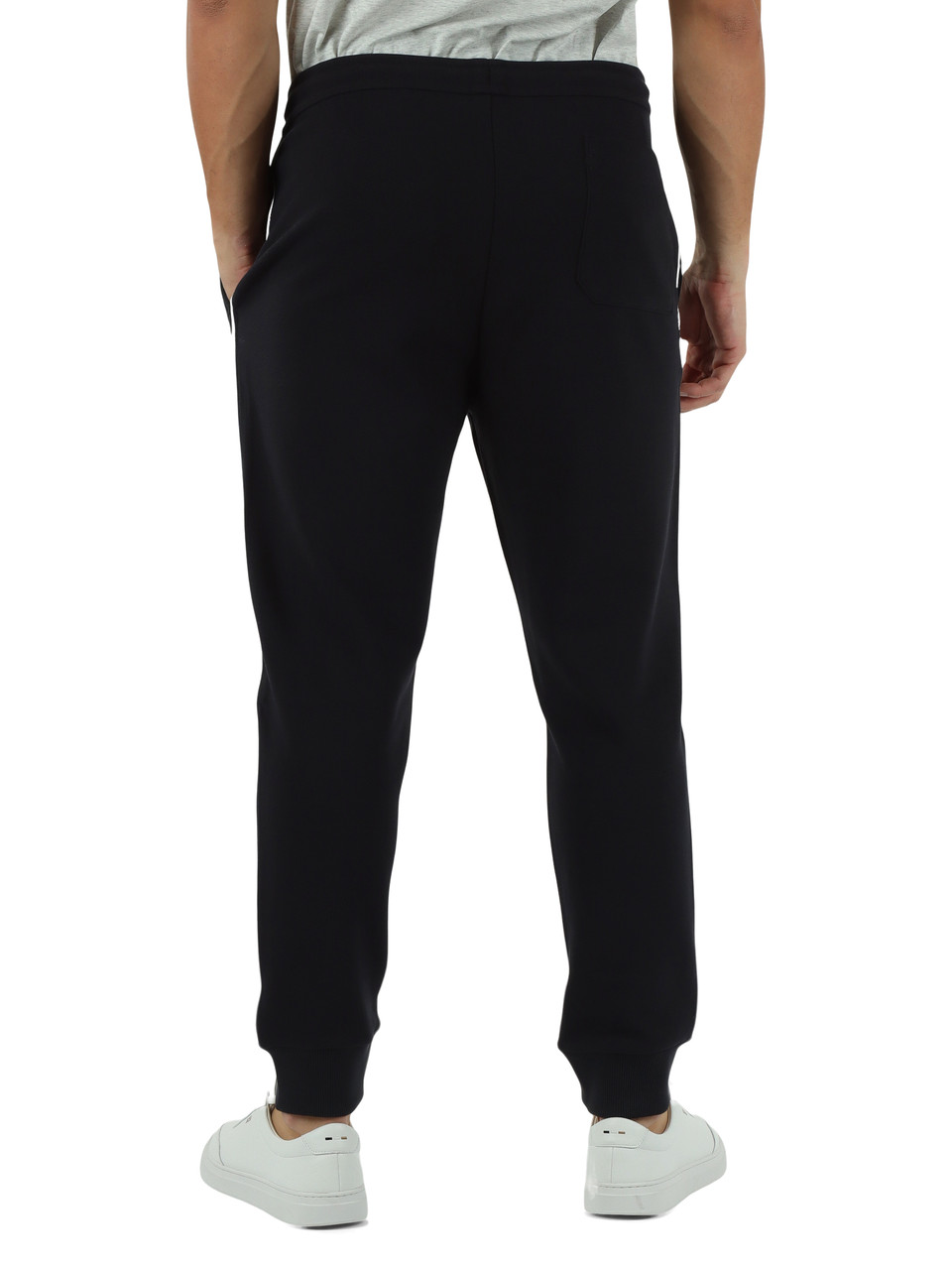 BLU SCURO | Pantaloni sportivi in misto cotone piquet con ricamo logo
