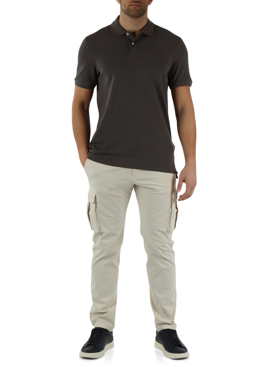 GRIGIO SCURO | Polo TEDAN in cotone piquet riciclato