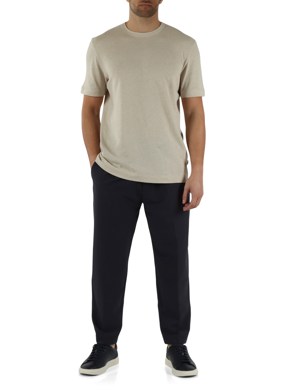 BLU SCURO | Pantalone Tapered fit T_CONVERT-PLEAT Techlite Fabric