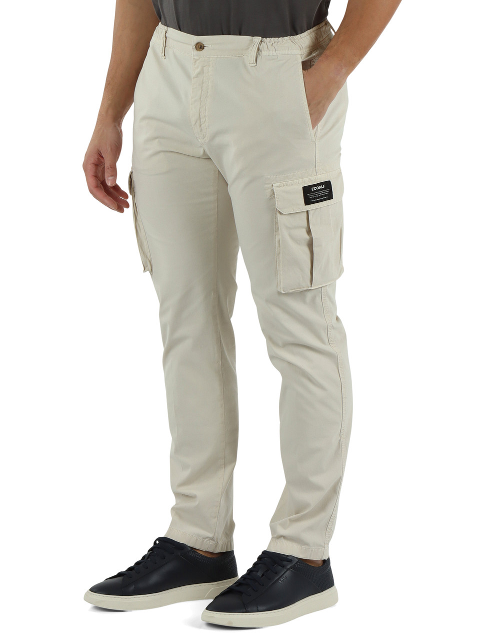 BEIGE | Pantaloni regular fit ETHICARGO in cotone stretch