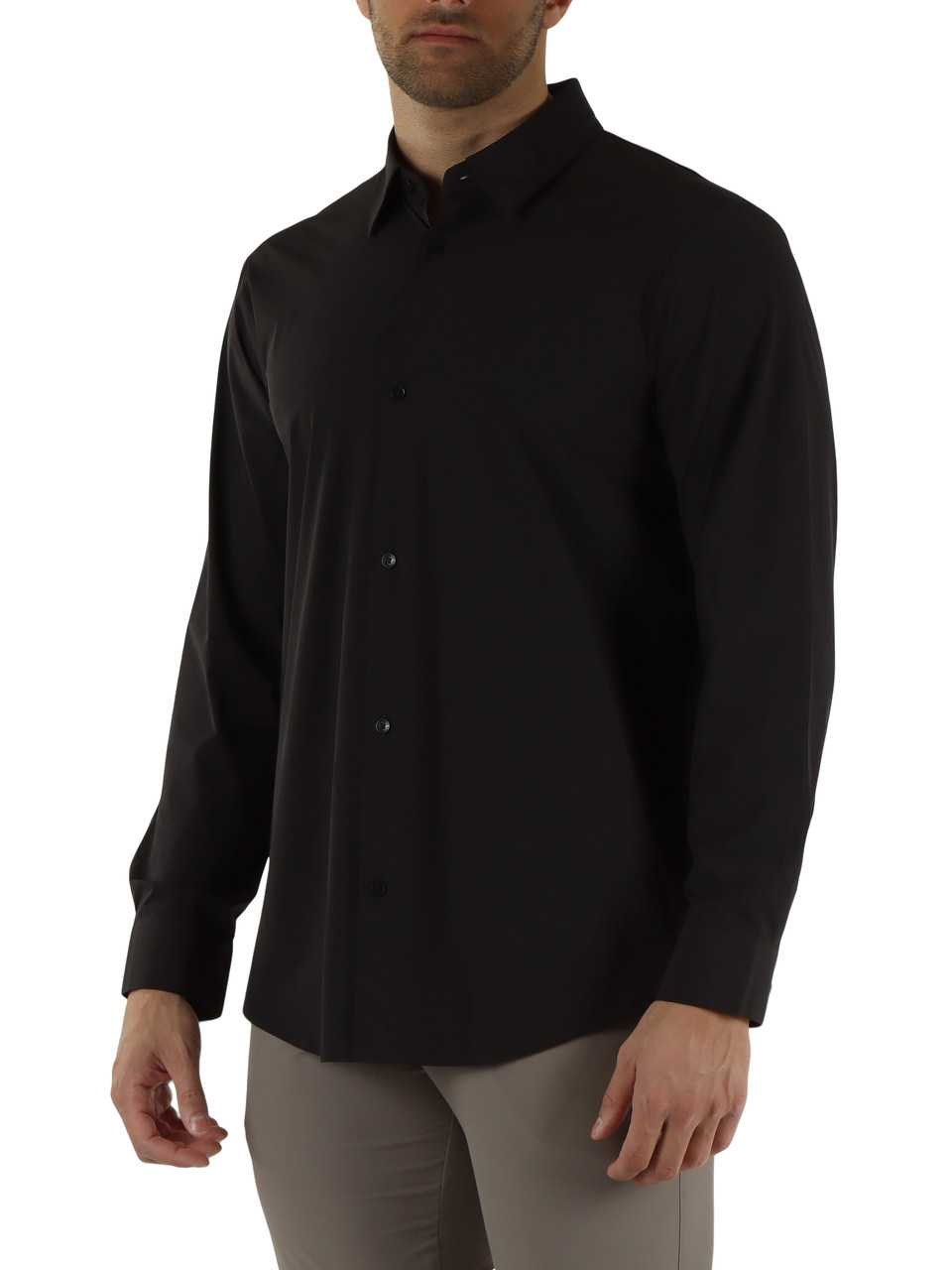 NERO | Camicia regular fit in tessuto stretch