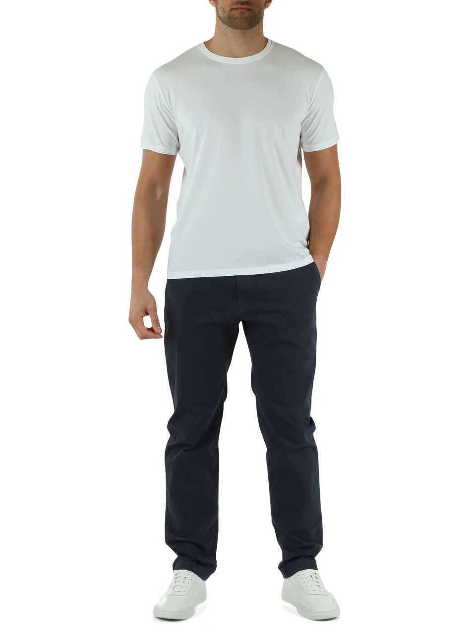 BLAU | Regular Fit Hose ETHIWIN aus Stretch-Baumwolle
