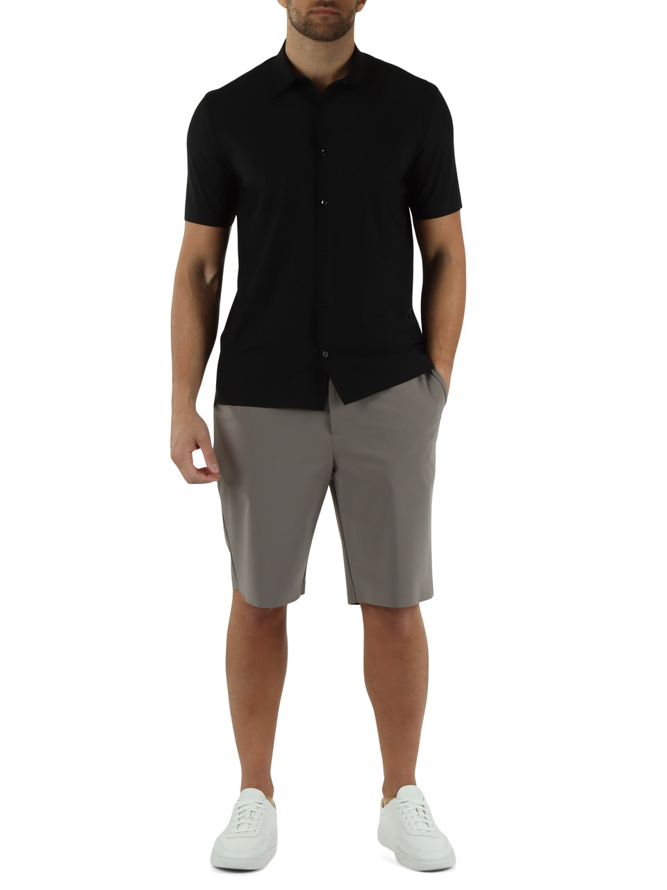 NERO | Camicia manica corta DAILY NY in tessuto Softech