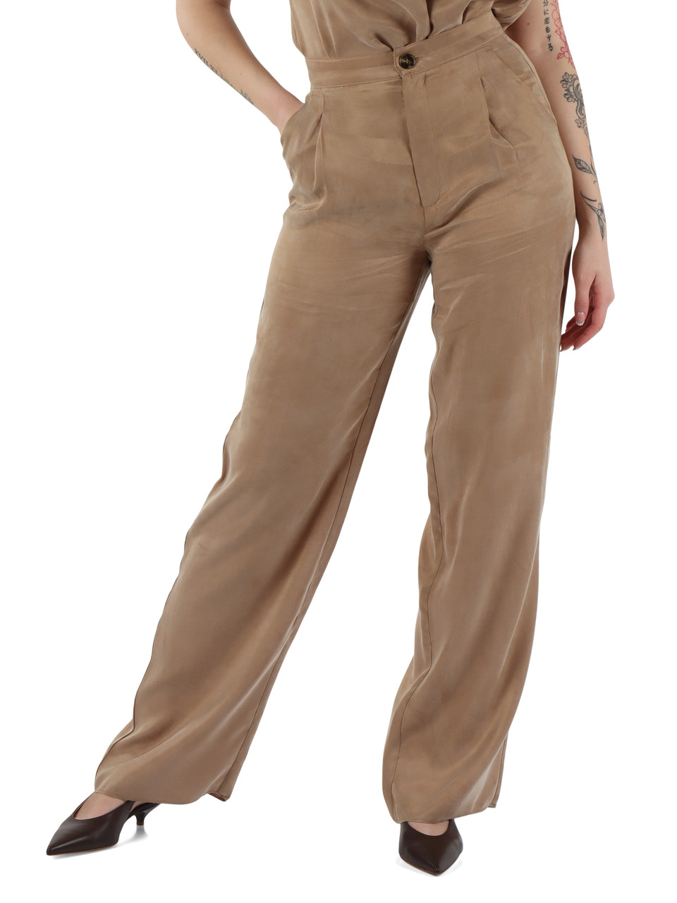 BEIGE | Pantaloni CEDRO in lyocell lavato