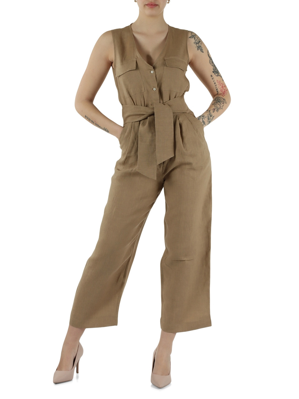 BEIGE | Tuta intera in lino COSTONE