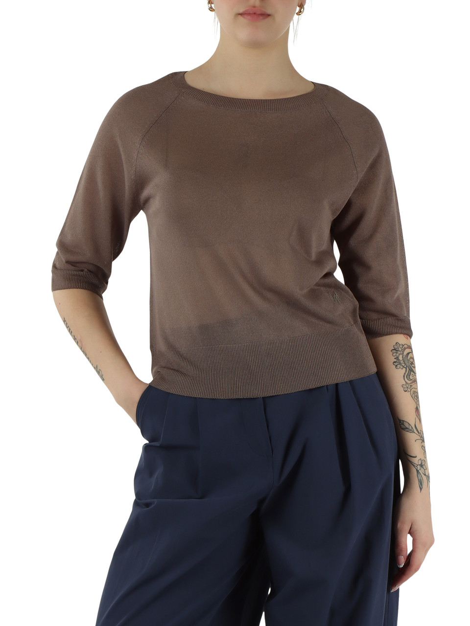 MARRONE | MONOCHROME: Maglia in misto viscosa CONICO