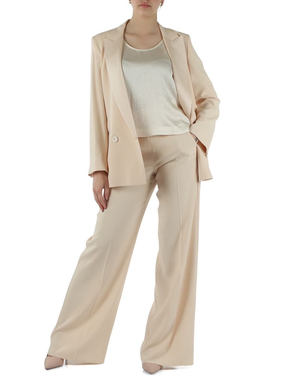 CIPRIA | Pantalone ampio in crepe enver satin STAMPA