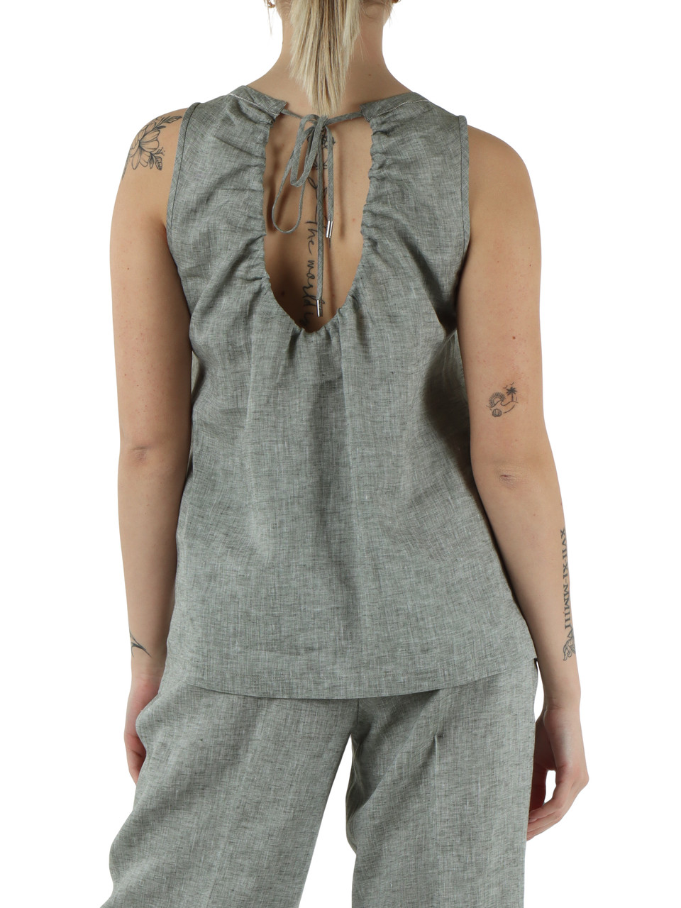 GRIGIO | Top in tela leggera di lino