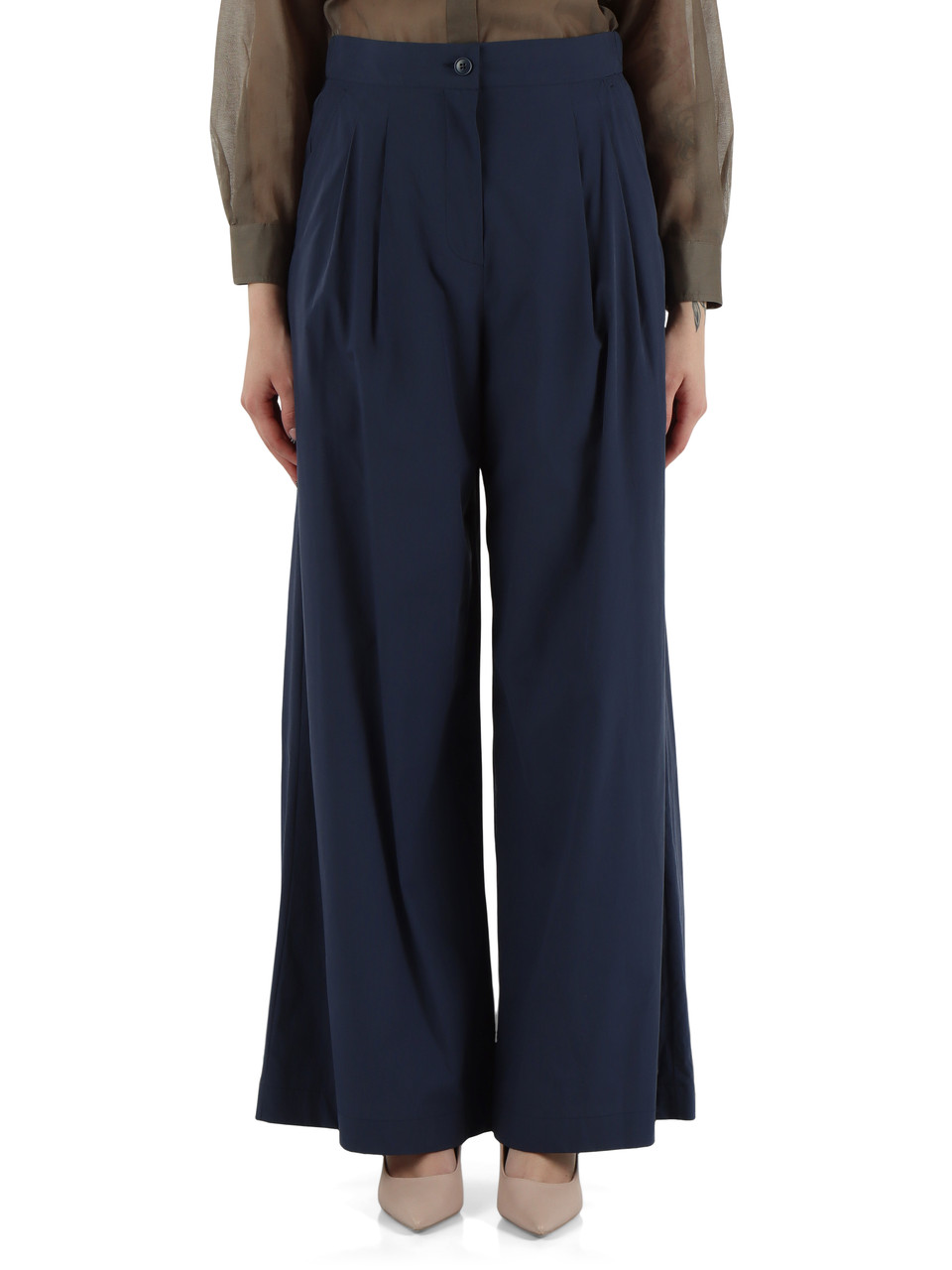 BLU | Pantalone ampio BENDA in popeline di cotone