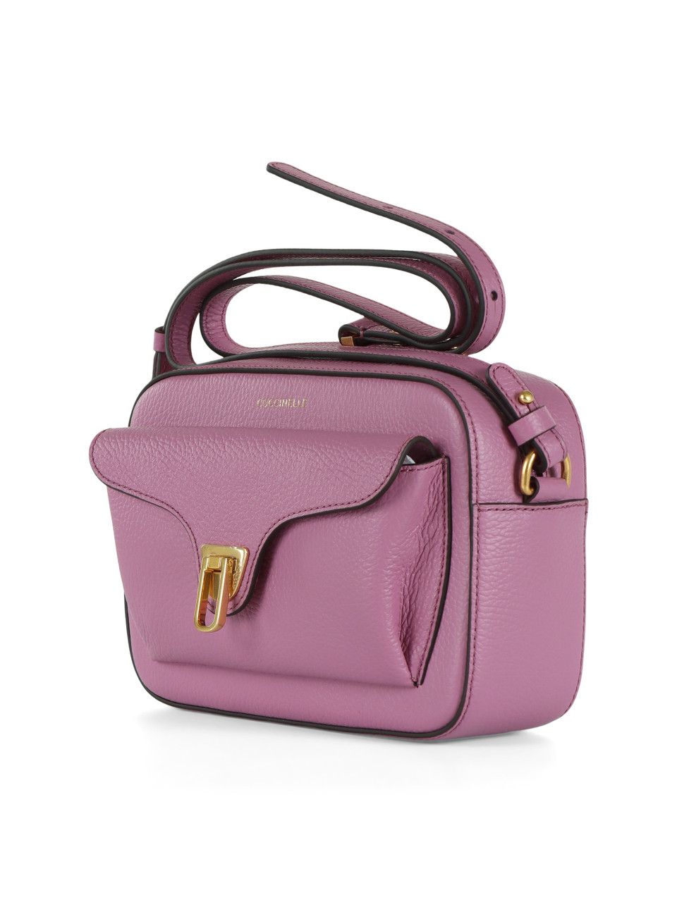 VIOLA CHIARO | Borsa a tracolla in pelle martellata BEAT Small