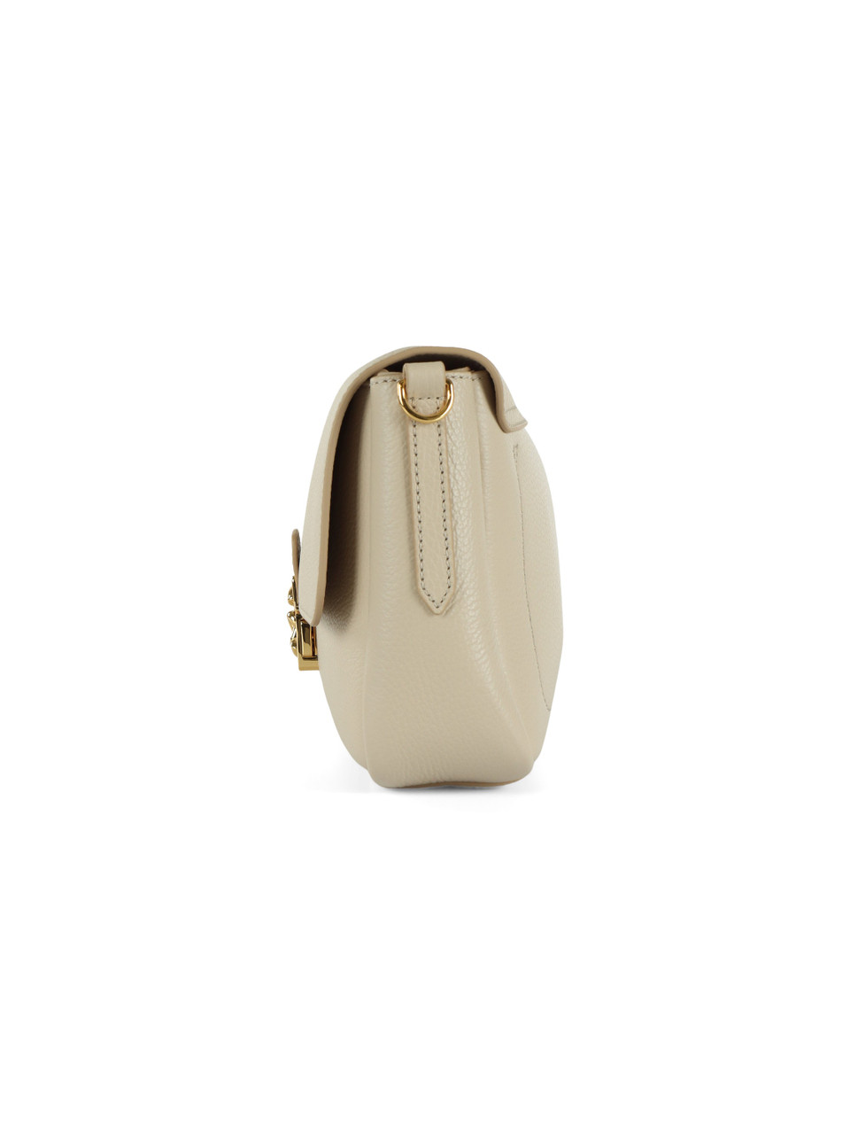BEIGE | Borsa a spalla in pelle martellata C-ME LOCK Large