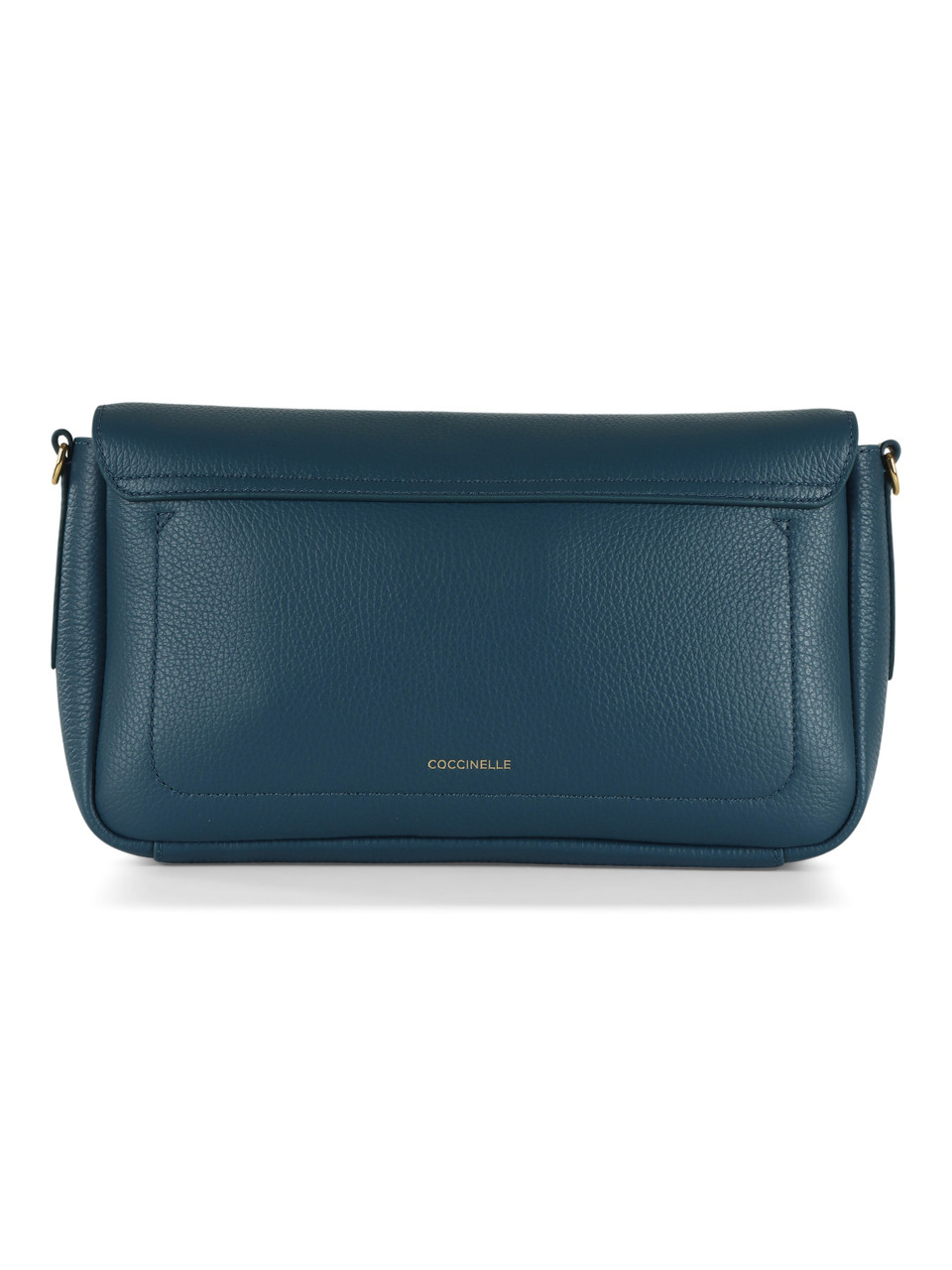 BLAU | Schultertasche aus genarbtem Leder C-ME LOCK Large