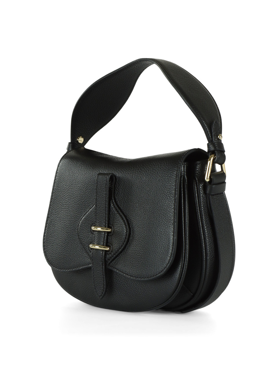 SCHWARZ | MAVERY Small Handtasche aus genarbtem Leder