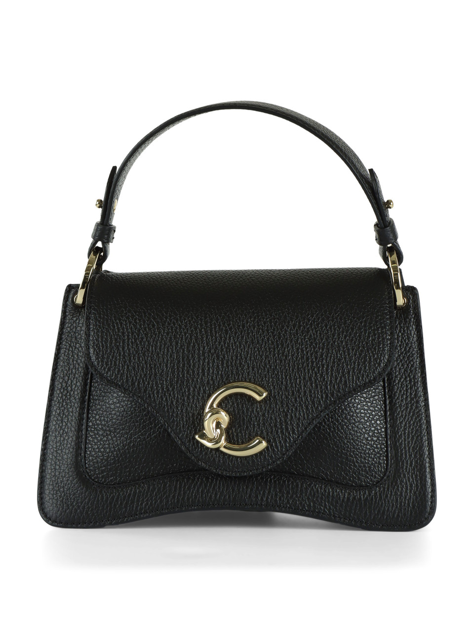 SCHWARZ | Handtasche aus genarbtem Leder C-ME Small