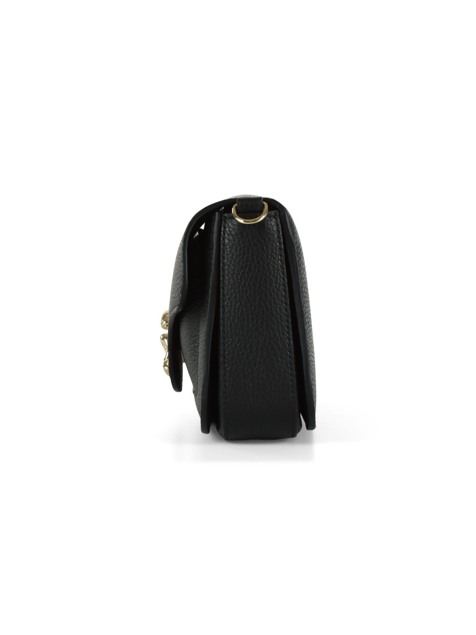 SCHWARZ | Schultertasche aus genarbtem Leder C-ME Medium