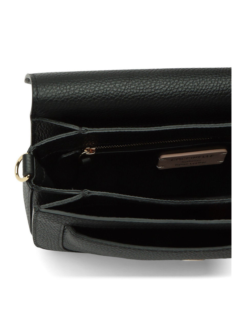 SCHWARZ | Schultertasche aus genarbtem Leder C-ME Medium