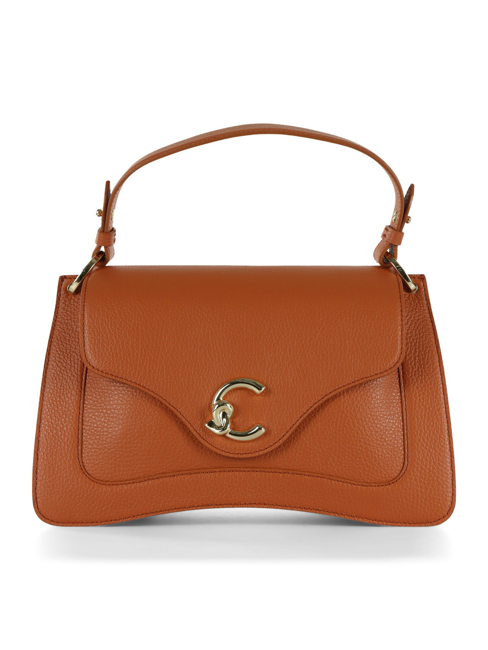 TERRACOTTA | Borsa a mano in pelle martellata C-ME Medium
