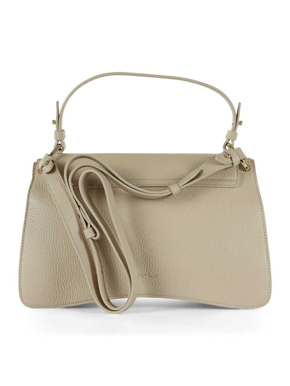 BEIGE | C-ME Medium Handtasche aus genarbtem Leder