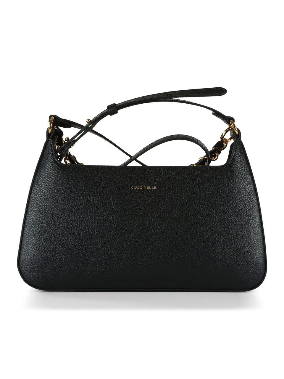 SCHWARZ | Handtasche aus genarbtem Leder BEAT GENERATION Medium