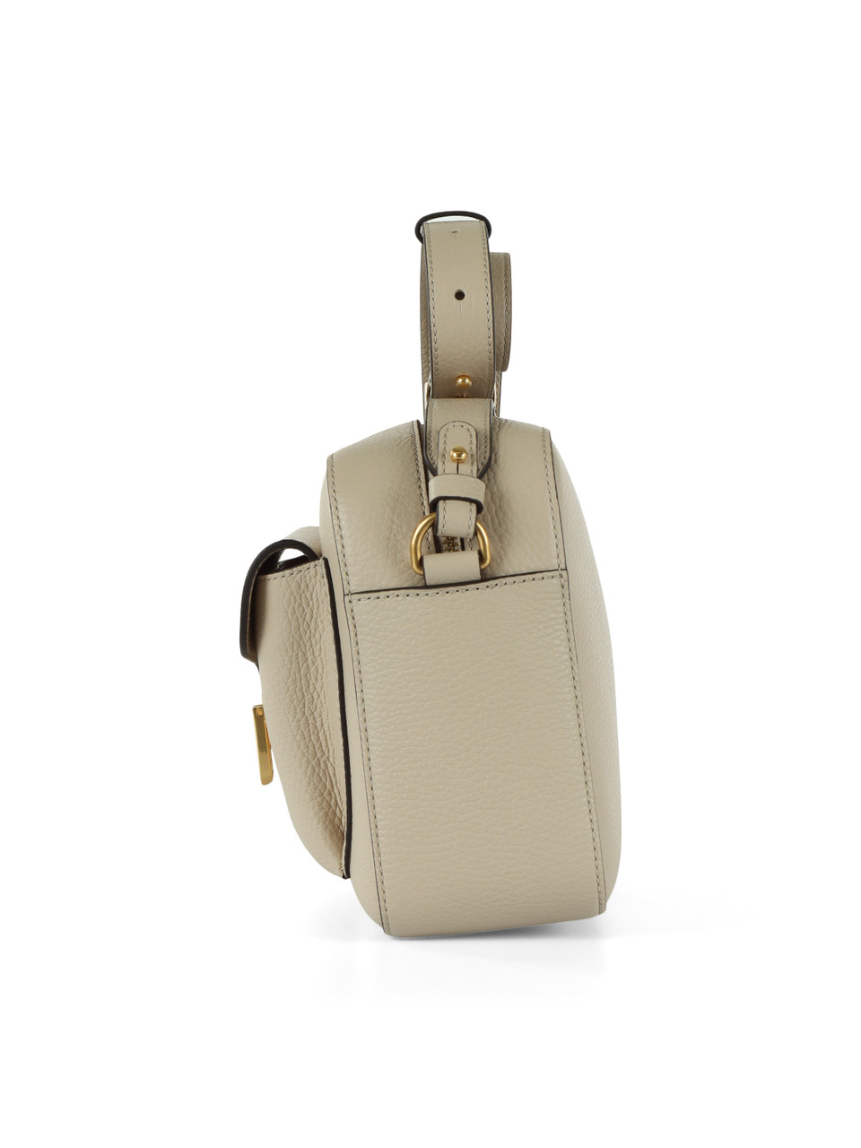 BEIGE | Borsa a tracolla in pelle martellata BEAT Large