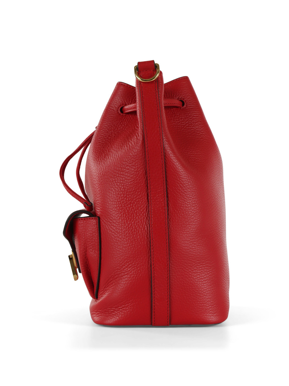 ROT | Beuteltasche aus genarbtem Leder BEAT GENERATION Medium