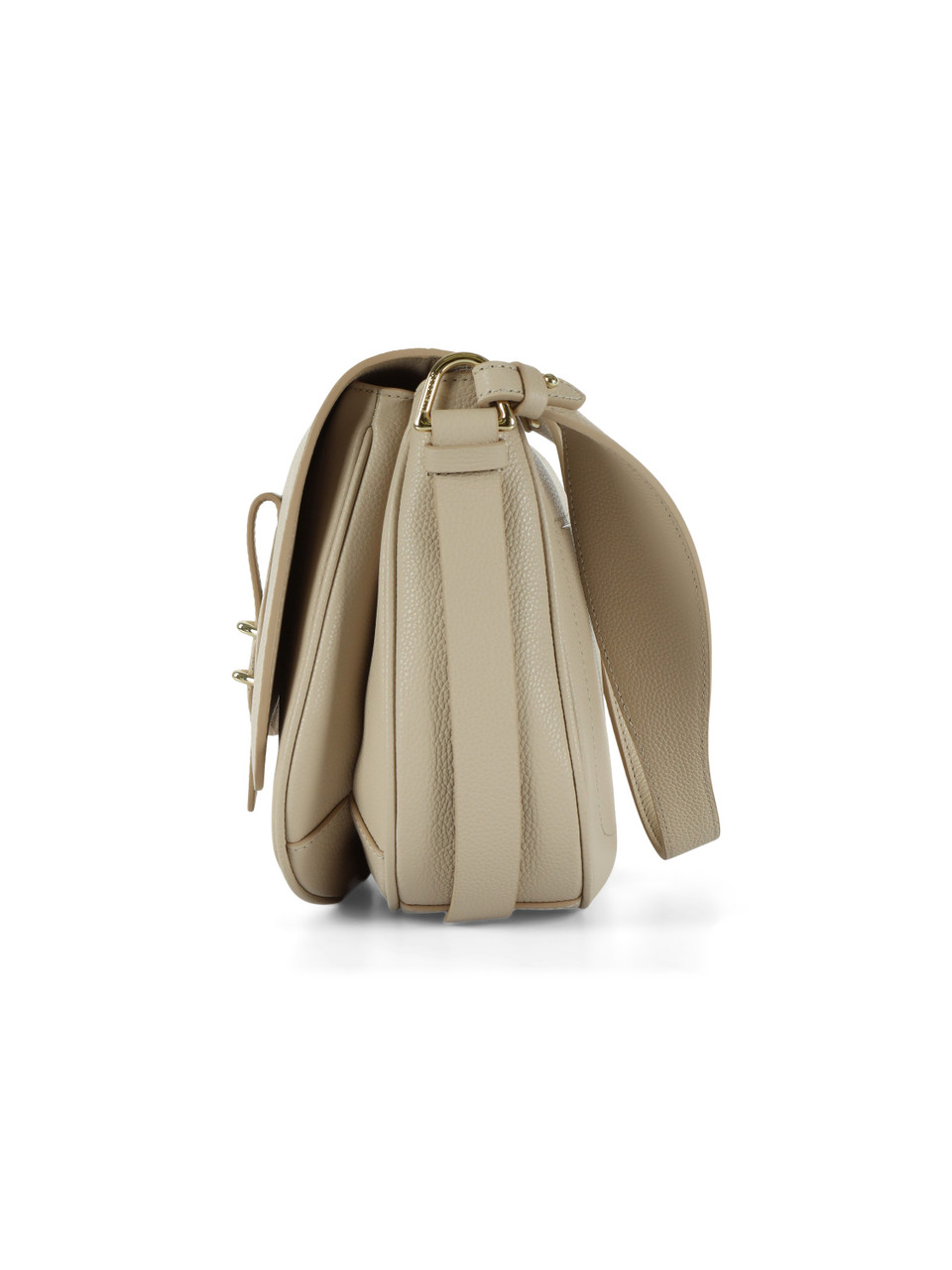 BEIGE | Borsa a spalla in pelle martellata MAVERY Large