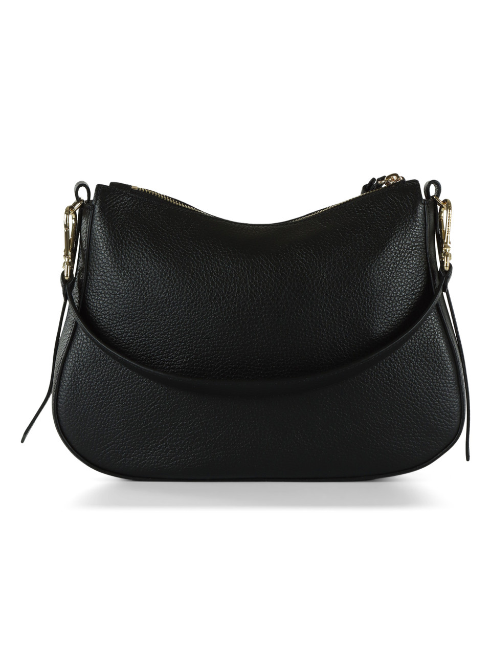 SCHWARZ | NORY Small Schultertasche aus genarbtem Leder
