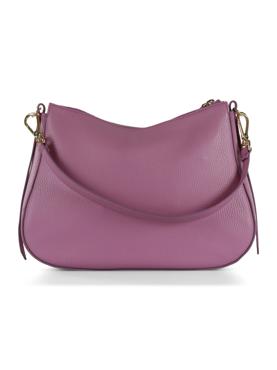 VIOLA CHIARO | Borsa a spalla in pelle martellata NORY Small