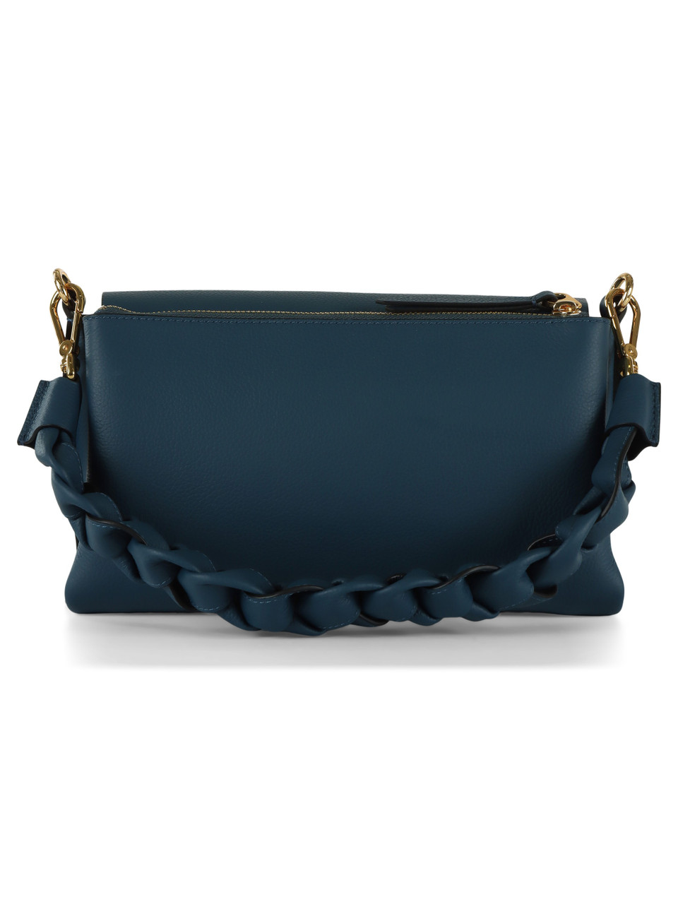 BLAU | BOHEME Small Schultertasche aus genarbtem Leder