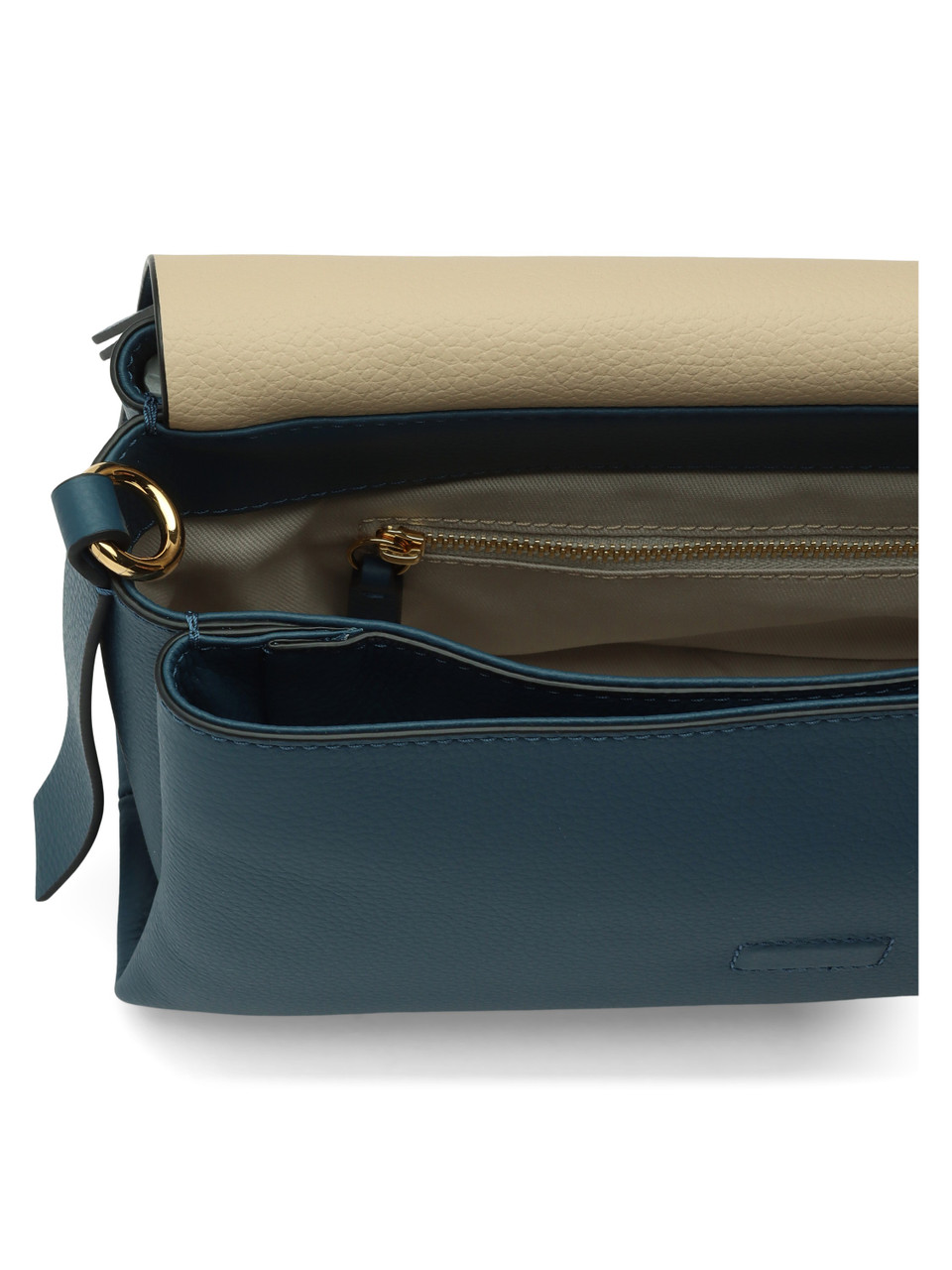 BLAU | BOHEME Small Schultertasche aus genarbtem Leder