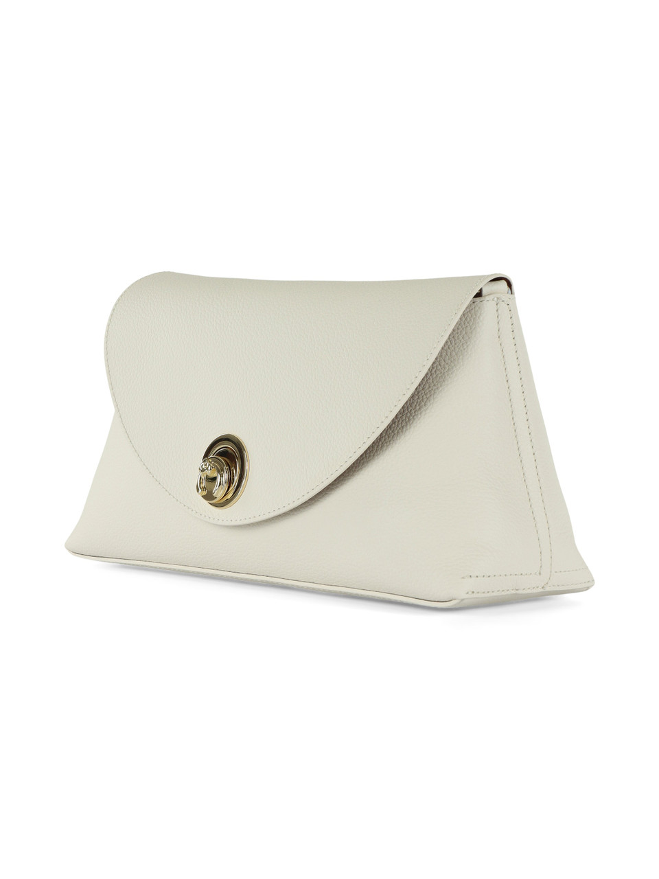 OFF WHITE | Schultertasche aus genarbtem Leder NIKLA Medium