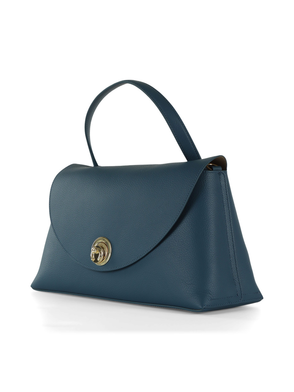 BLAU | Handtasche aus genarbtem Leder NIKLA Medium
