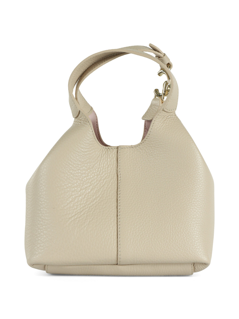 BEIGE | Borsa a mano in pelle martellata C-EASY Small