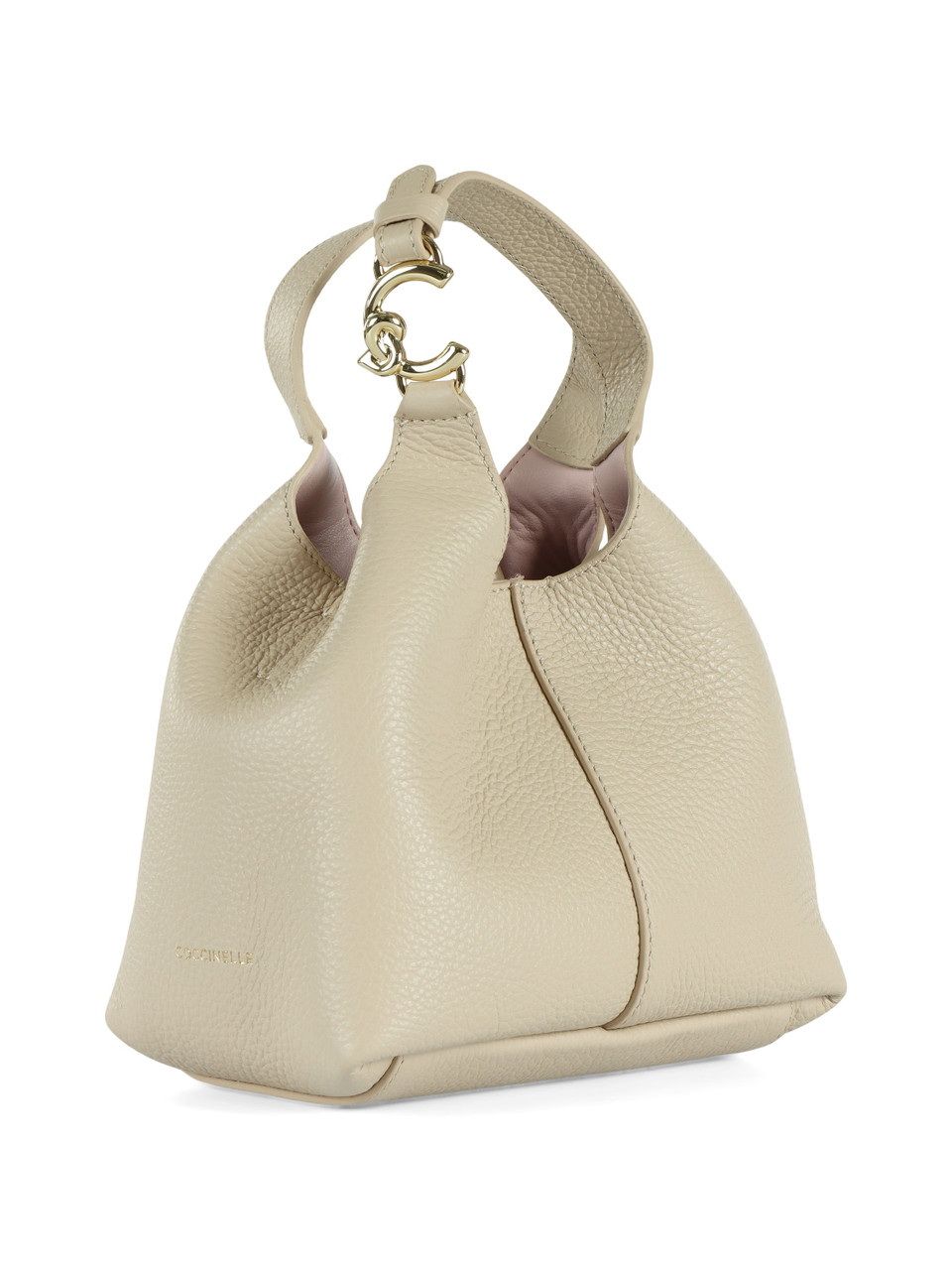 BEIGE | Borsa a mano in pelle martellata C-EASY Small