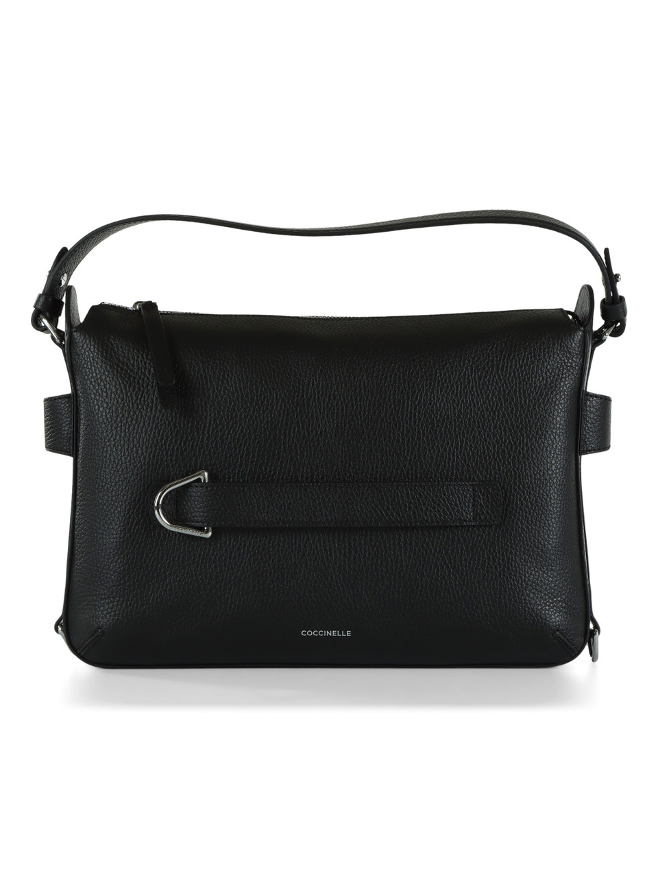 NERO | Borsa a spalla in pelle martellata GRETEL RIBBON Medium
