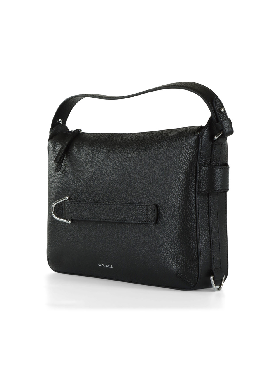 NERO | Borsa a spalla in pelle martellata GRETEL RIBBON Medium