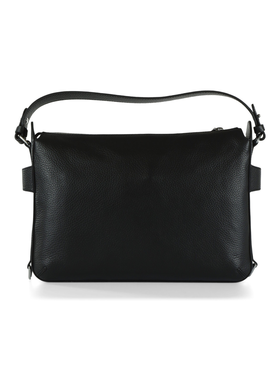 NERO | Borsa a spalla in pelle martellata GRETEL RIBBON Medium