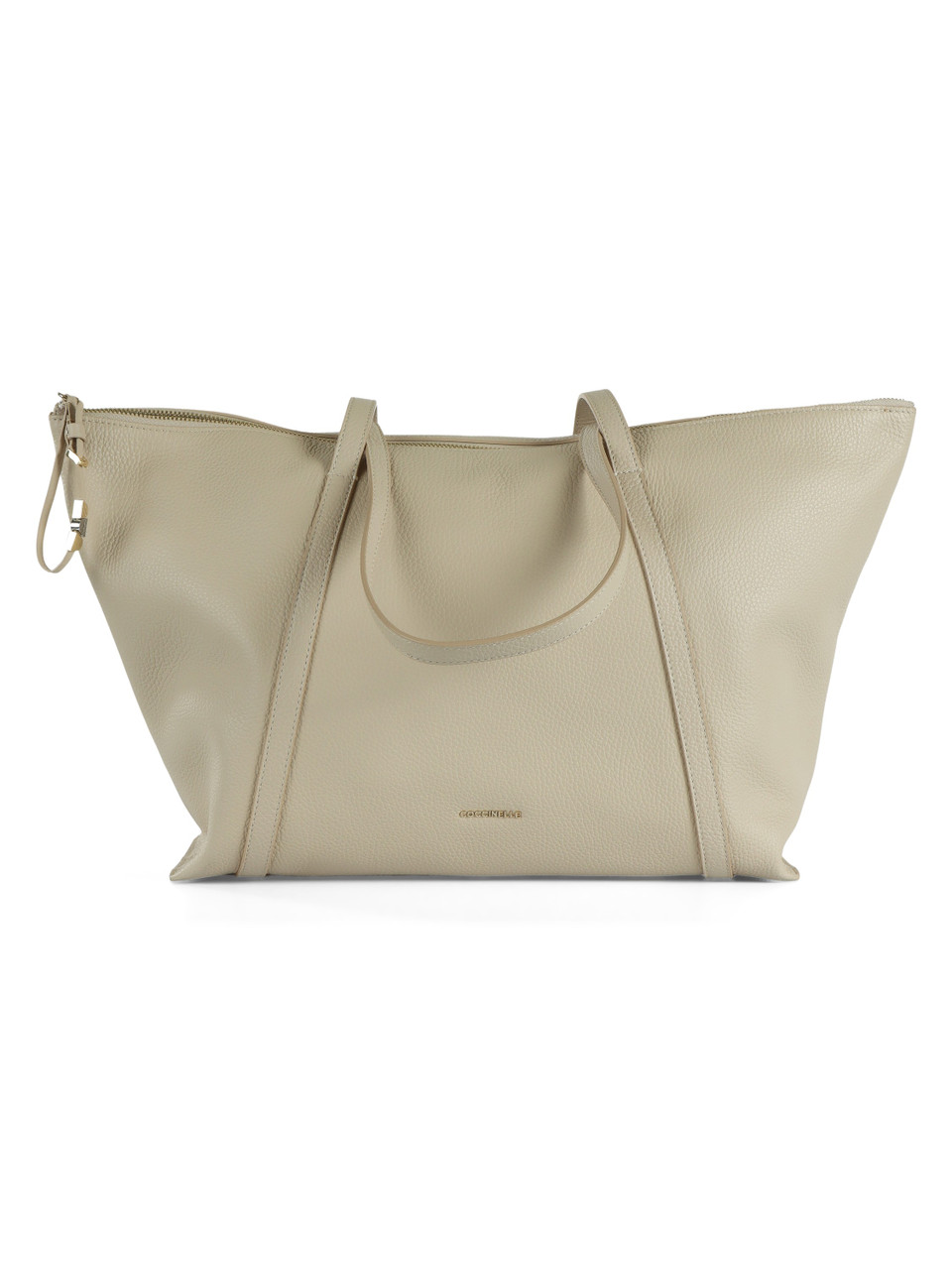 BEIGE | Borsa a spalla in pelle martellata NORY Large