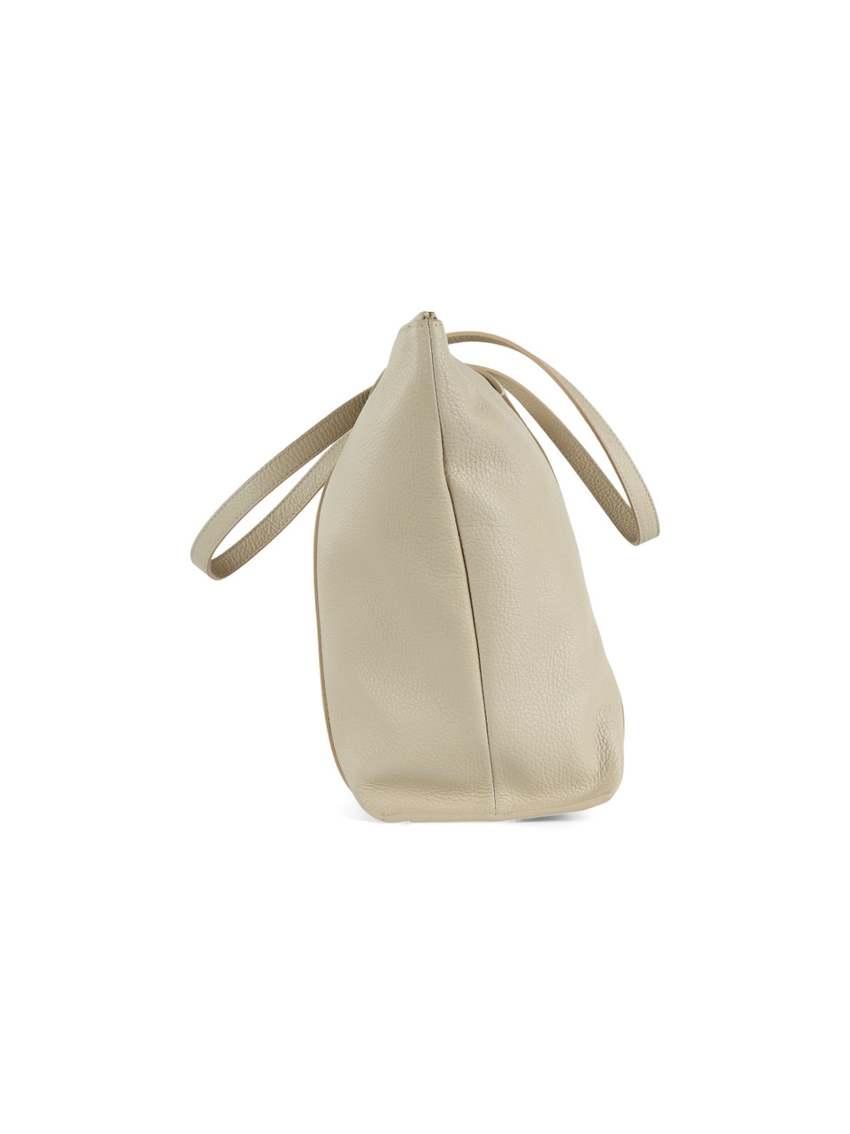 BEIGE | Borsa a spalla in pelle martellata NORY Large