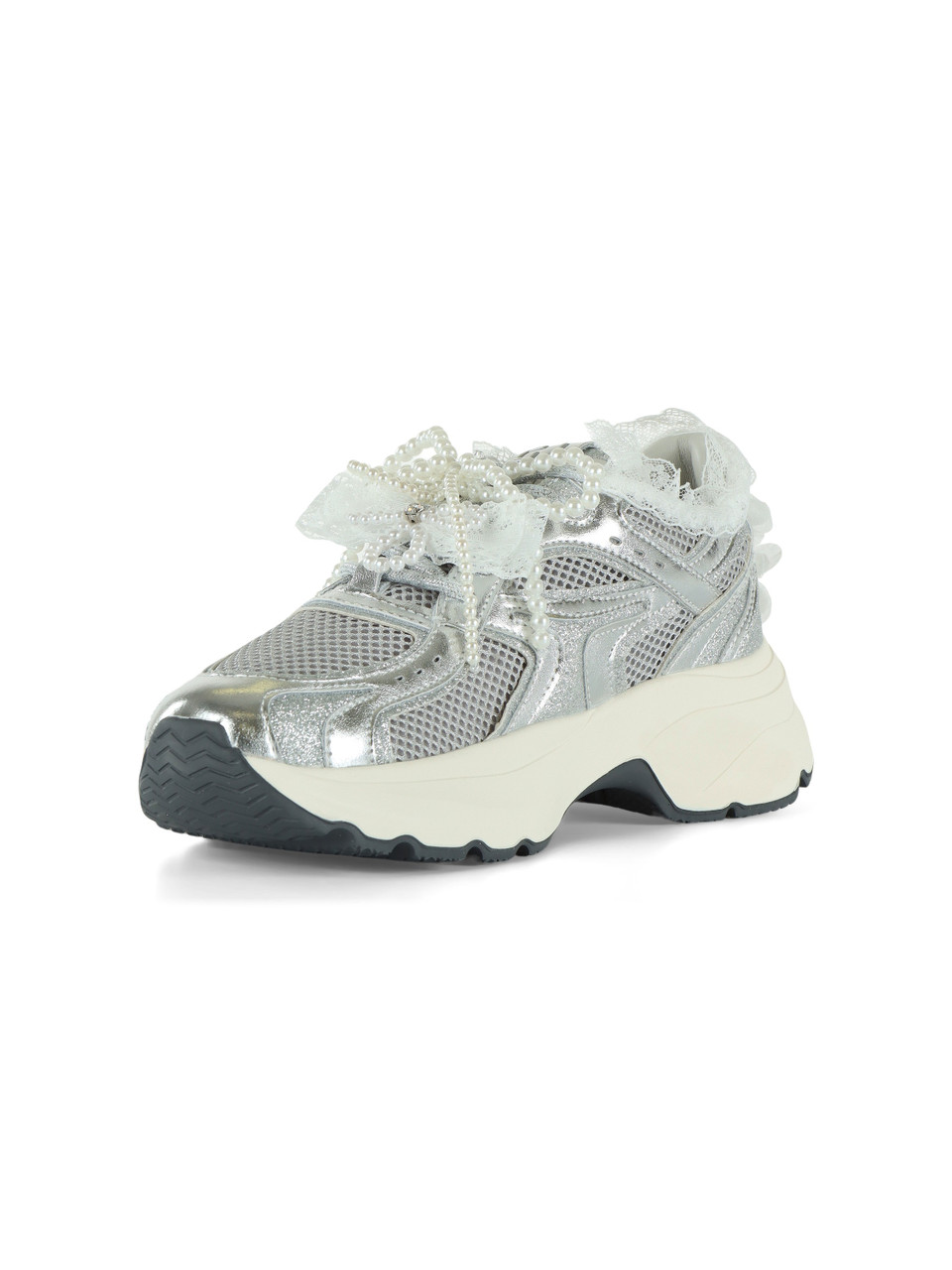 ARGENTO | Sneakers DALIA 03 con inserti in pizzo
