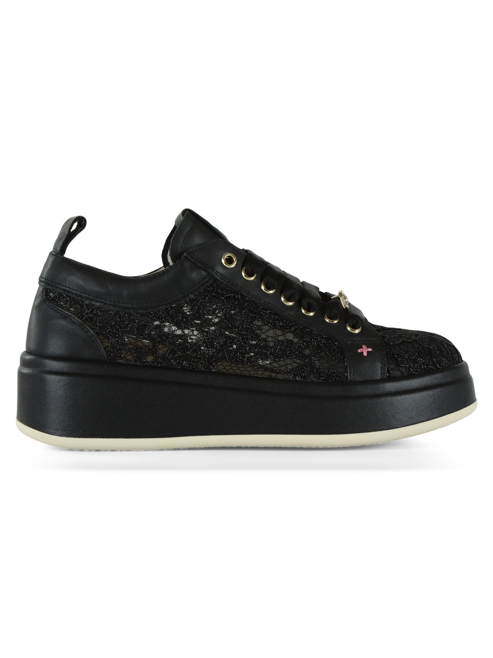 NERO | Sneakers OLIVA58B in pelle e pizzo