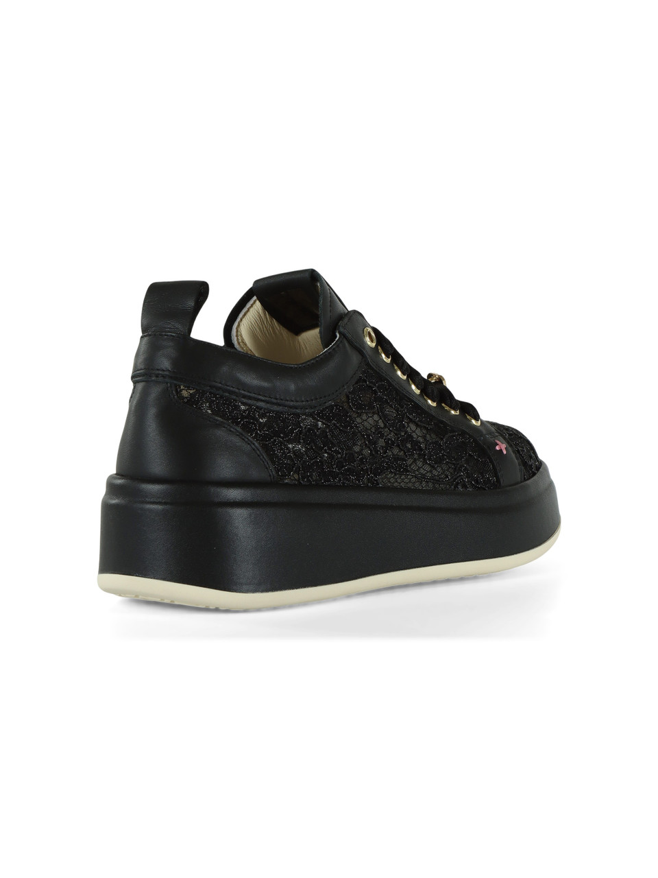 NERO | Sneakers OLIVA58B in pelle e pizzo