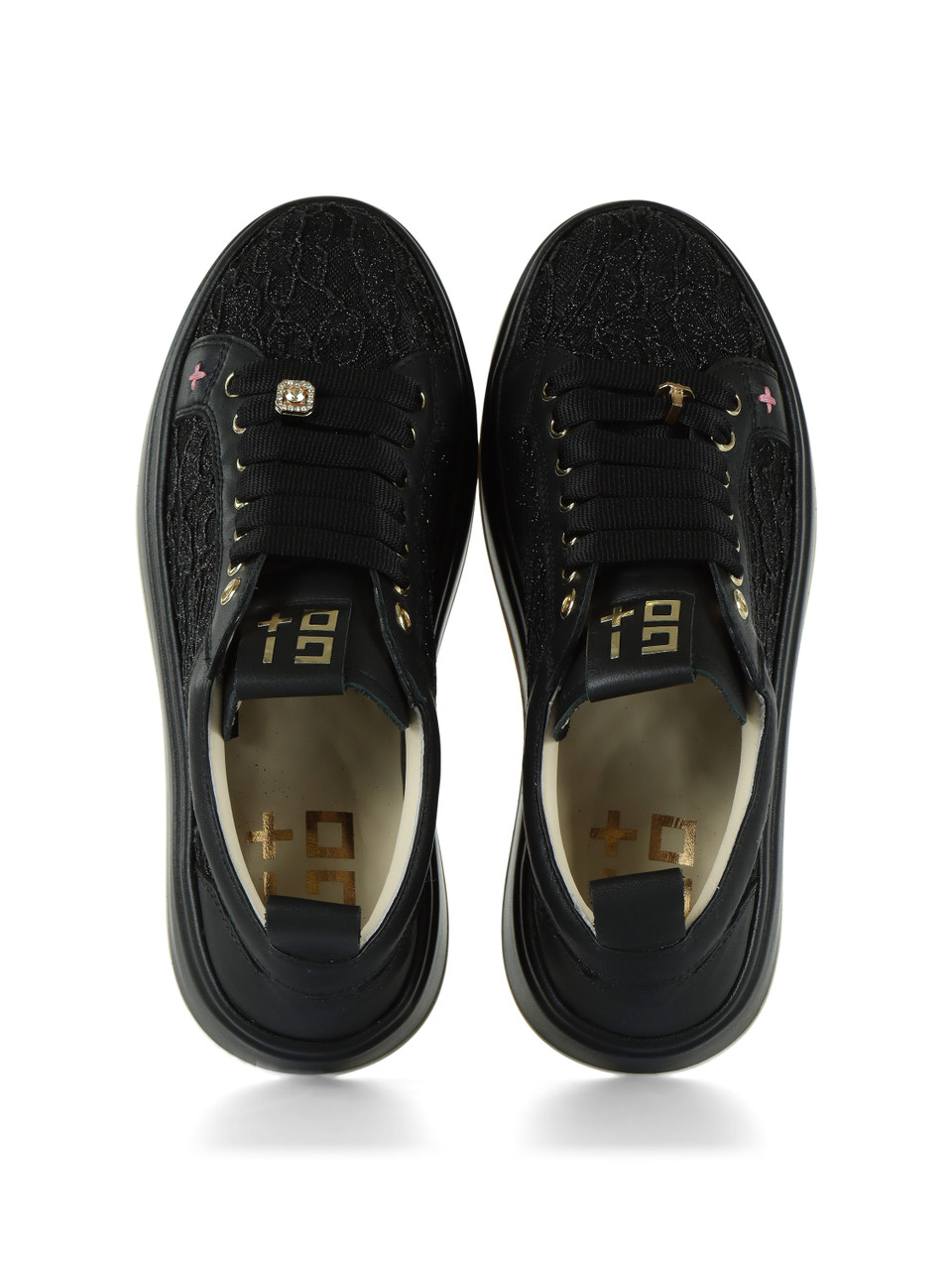 NERO | Sneakers OLIVA58B in pelle e pizzo