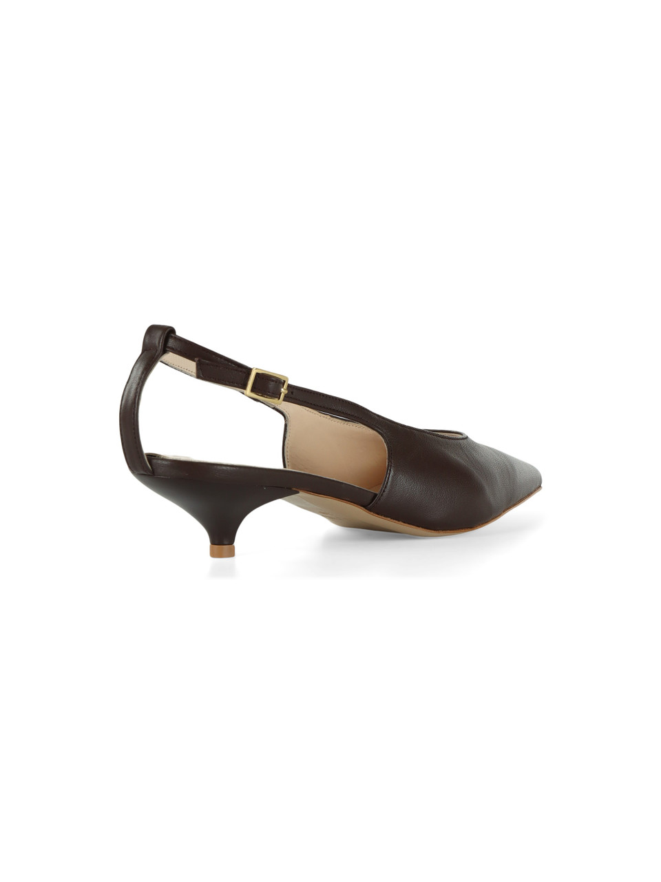 MARRONE | Scarpe slingback in pelle con fascetta posteriore