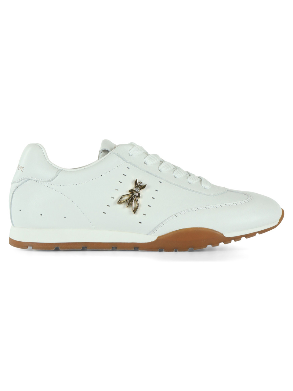 BIANCO | GIRL: Sneakers in pelle con placca logo laterale