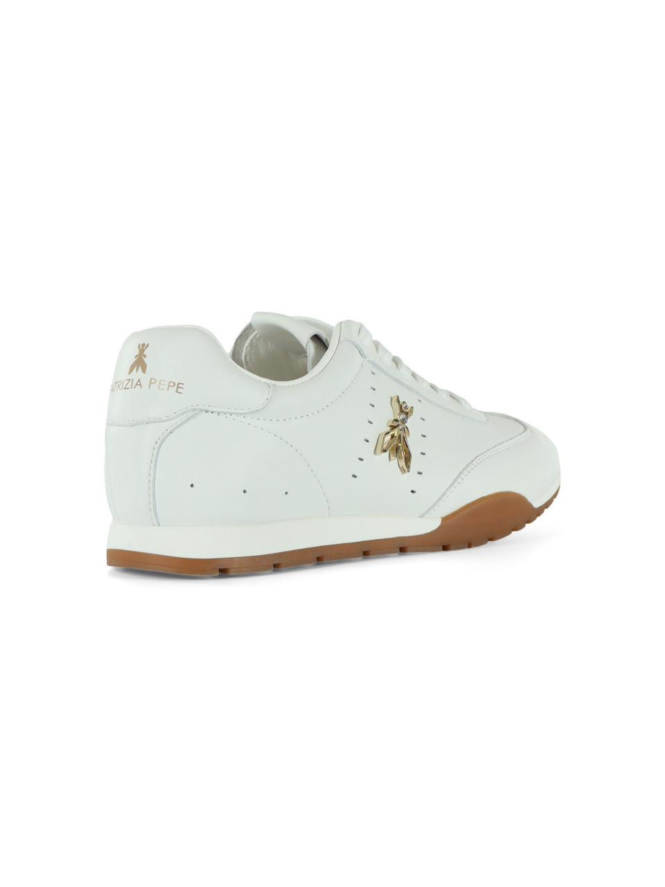 BIANCO | GIRL: Sneakers in pelle con placca logo laterale