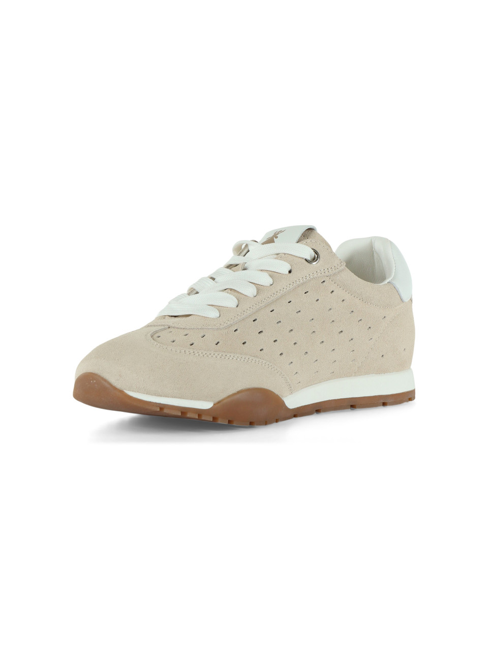 BEIGE | GIRL: Sneakers in suede con patch logo laterale