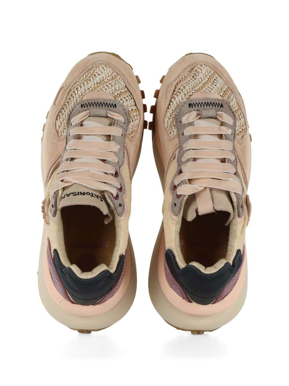 ROSA | Sneakers in pelle e tessuto CHACRONA METTA LINEN